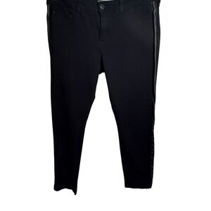 !it jeans | Mid Rise Stretch Leggings with Faux Leather Side Stripe | Sz 28